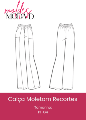 Calça Moletom Recortes (P1-G4)