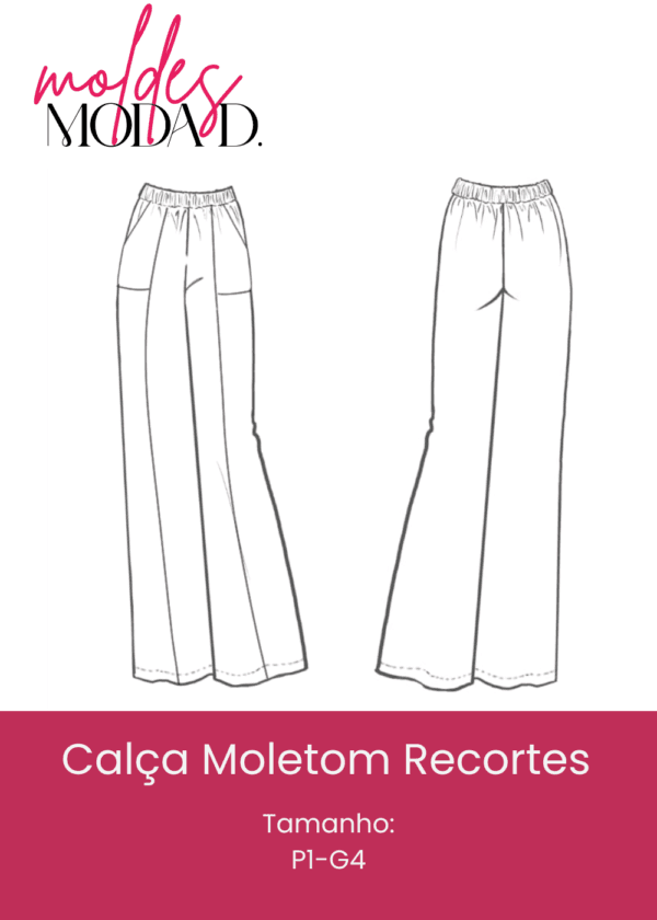 Calça Moletom Recortes (P1-G4)